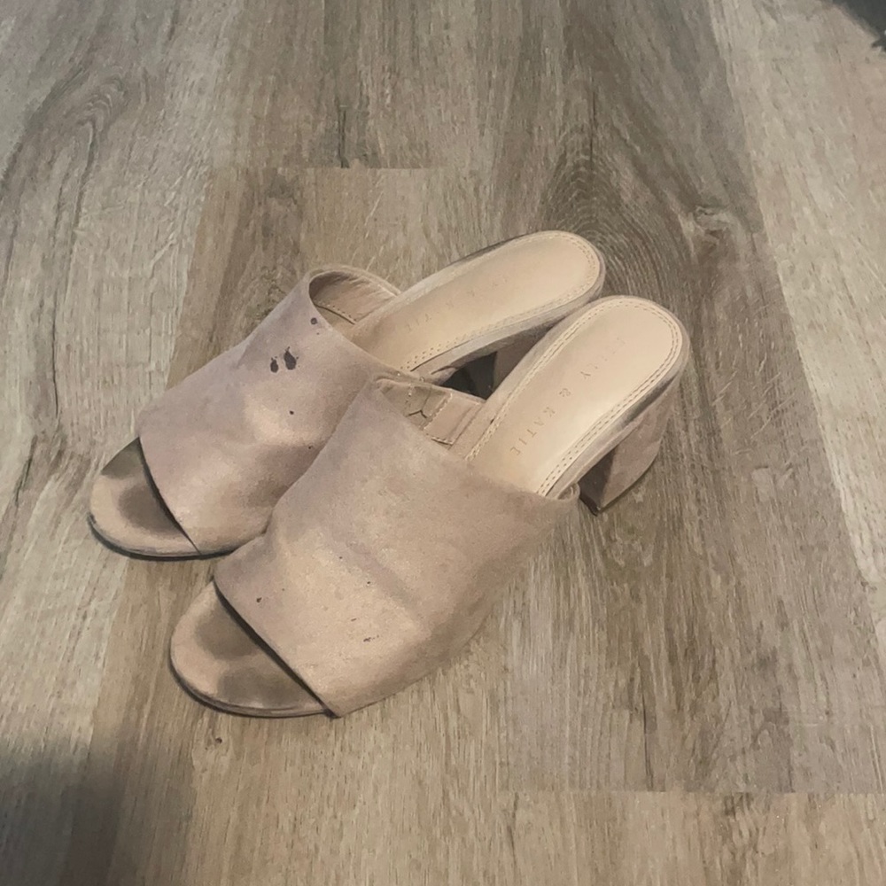 Nude block heels